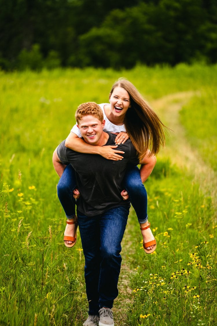 Adirondack Photography Engagement Photos In The Field.